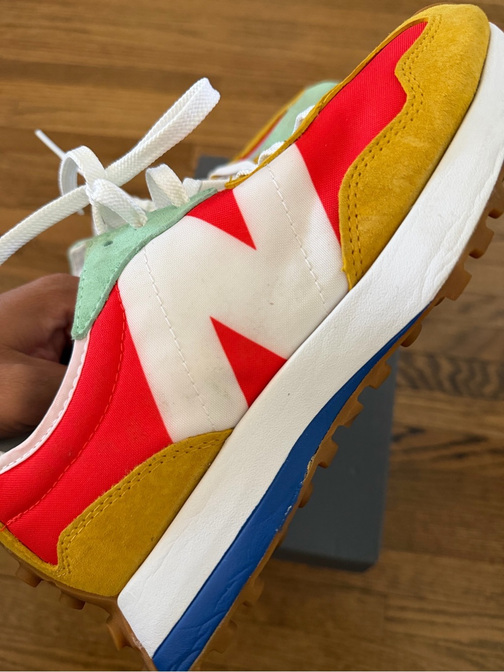 New Balance Multicolor Retro Runner Sneakers - White, Red, Yellow, Mint, Purple - Picture 3 of 7